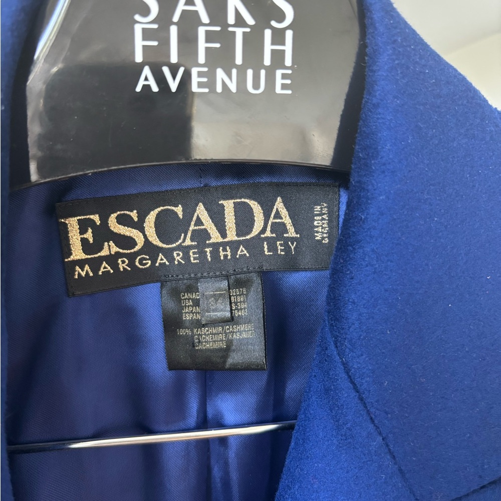Escada 100% cashmere blazer, stunning royal blue! Sz 14 - Picture 3 of 5